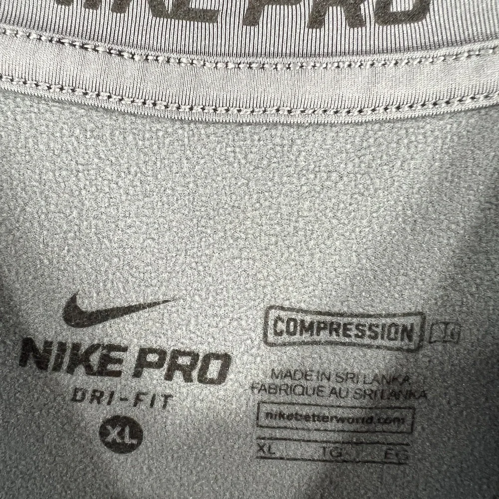 Nike Pro Shirt Youth Boys XL Extra Large Black Geometric Long Sleeve Compression